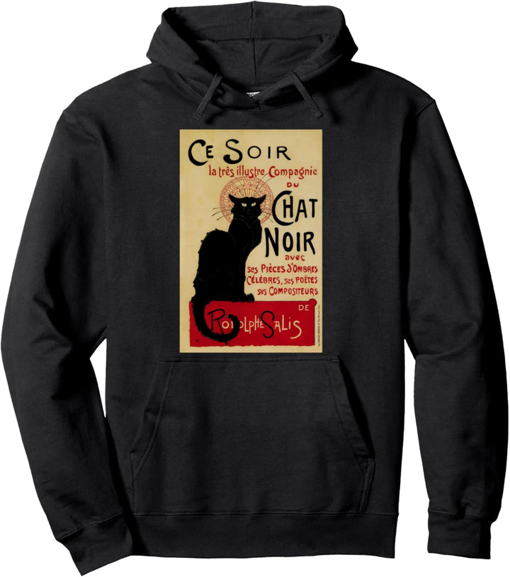 Ce Soir Chat Noir, Schwarze Katze Jugendstil Pullover Hoodie