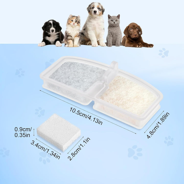 Trinkbrunnen für Katze Kabellos Filter, 3 Pieces Filters + 3 Pieces Foam Filters for Cat Drinking Fo