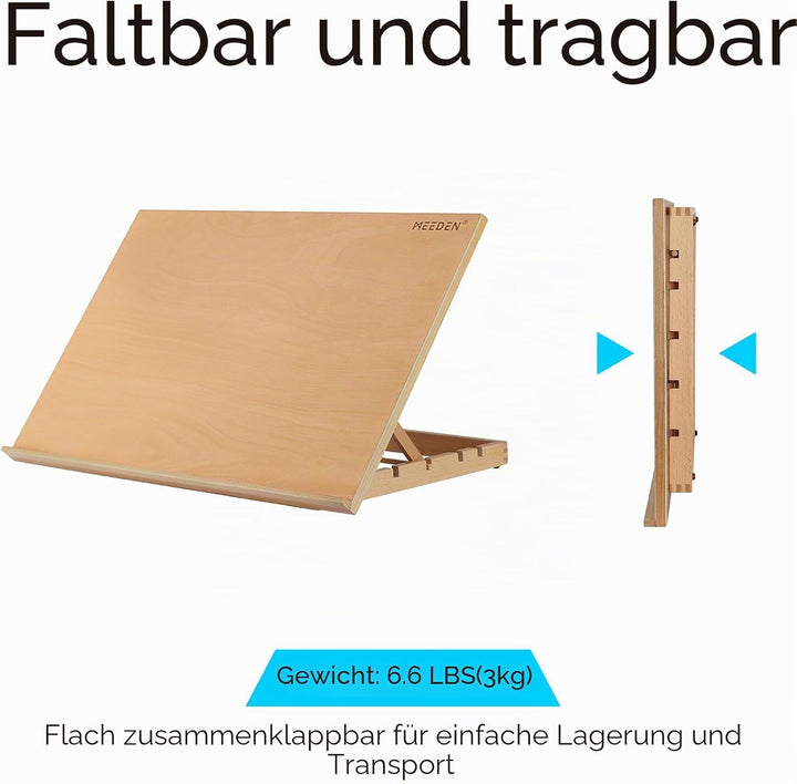 MEEDEN Extra grosse Schreibtischstaffelei: 50,8 x 76,2 cm, tragbar, Buchenholz, Standstaffelei – 5 P