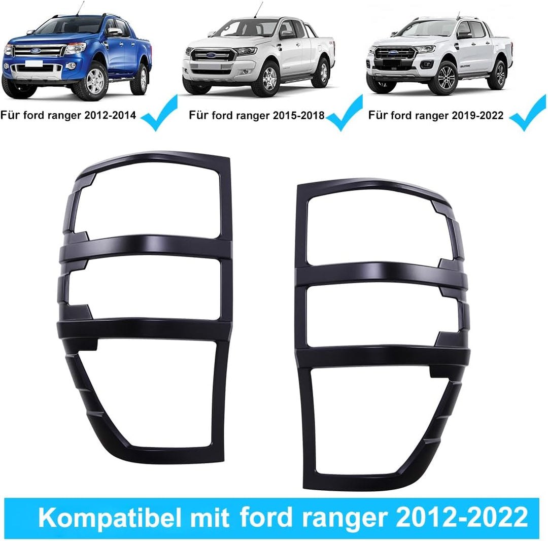 JHCHAN Scheinwerfer Rücklichtabdeckung für Ford Ranger 2012-2022 T6 T7 T8 Raptor Limited Tremor XL X