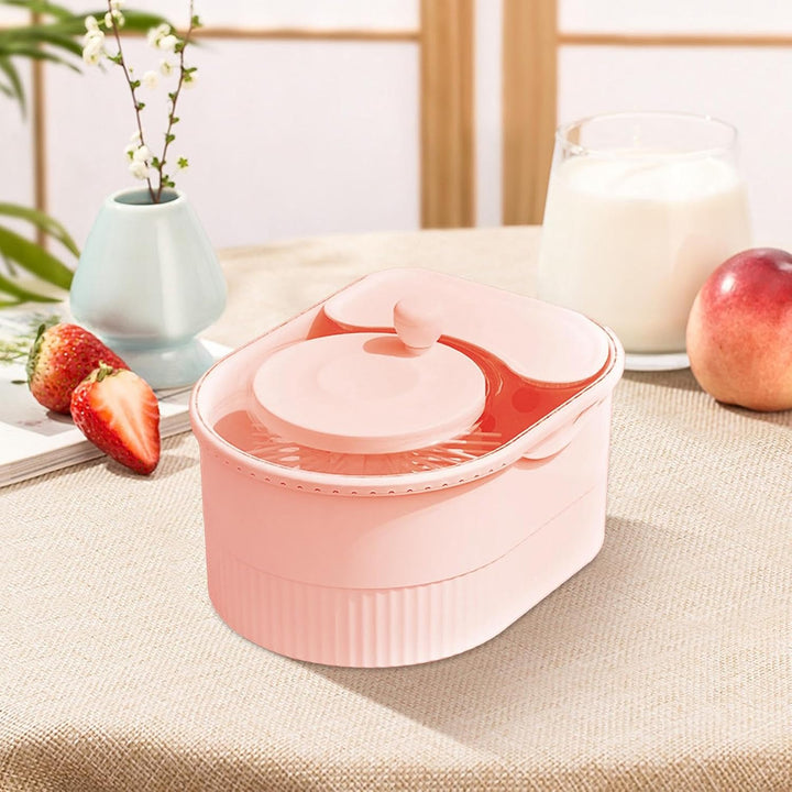 Multifunctional Fruit Cleaner Spinner with Hand Crank, Rotating Vegetable Washer and Potato Scrubber