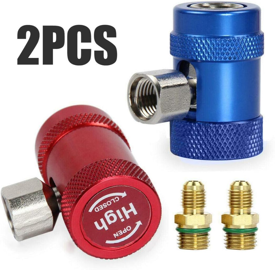 TOTMOX 2 Stücke Auto Auto AC High/Low Side R1234yf Schnellwechsler Adapter Umbausatz Blau/Rot Hochdr