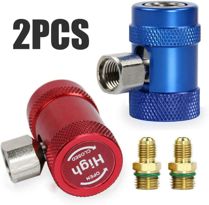 TOTMOX 2 Stücke Auto Auto AC High/Low Side R1234yf Schnellwechsler Adapter Umbausatz Blau/Rot Hochdr