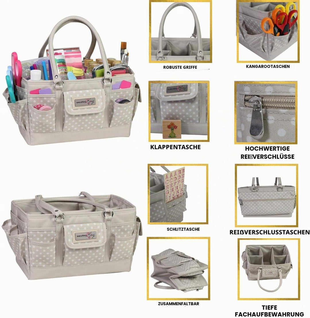 Everything Mary Basteltaschen Hellbraun Gepunktet, Hellbraun Gepunktet
