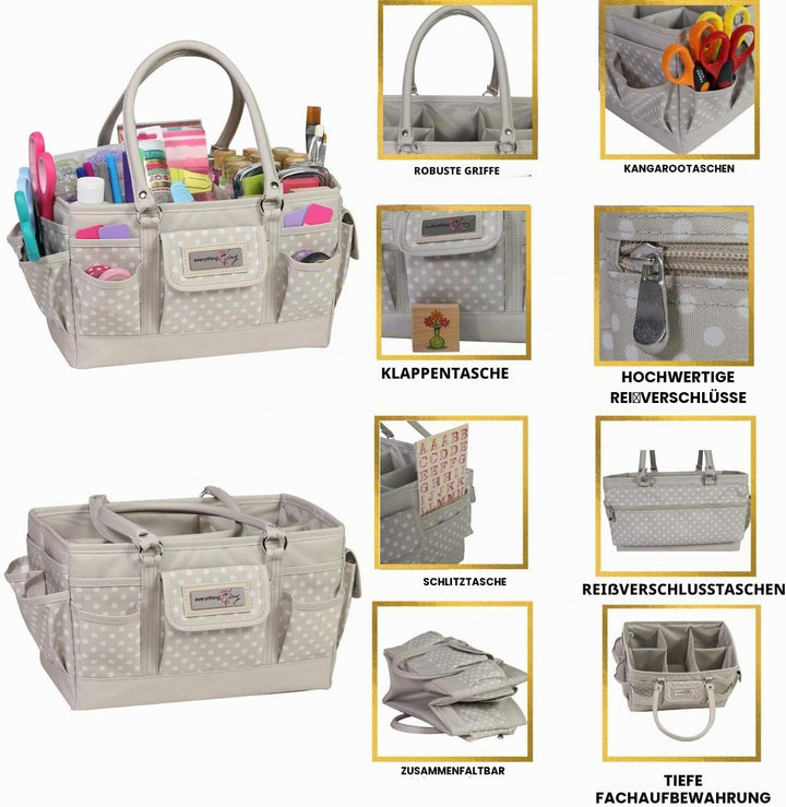 Everything Mary Basteltaschen Hellbraun Gepunktet, Hellbraun Gepunktet