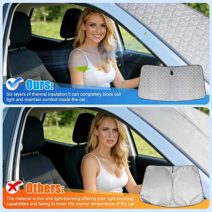 Sonnenschutz Auto Frontscheibe Ersatz für VW T5 2003-2021, Auto Windschutzscheibe Sonnenschutz Innen