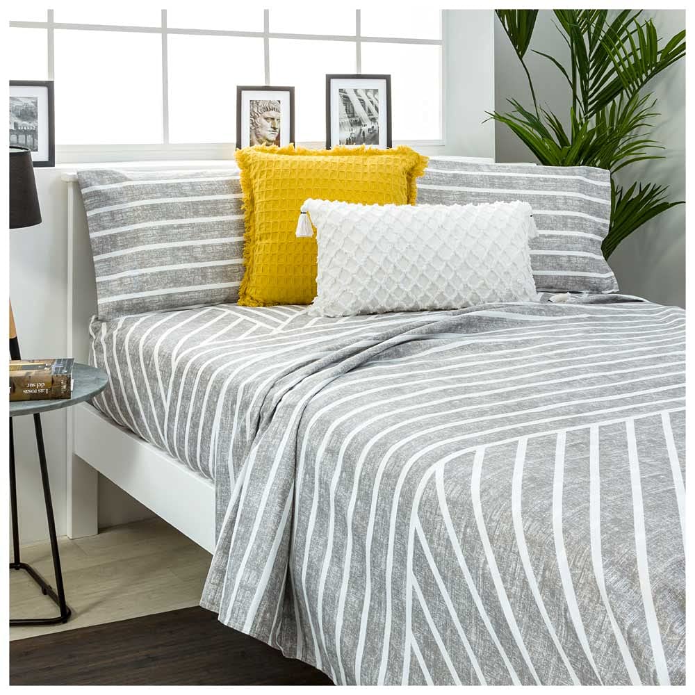 COTTON ARTean Bettwäsche-Set Torreta, 90 x 190/200 cm, hypoallergen. Cama 90 X 190/200 Grau, Cama 90