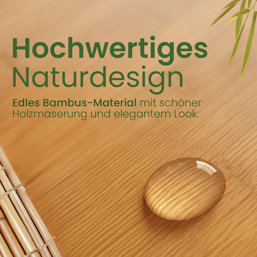 CLP Badregal stehend Bambus Zinnien, Holzregal Badezimmer schmal, Küchenregal stabil und belastbar,