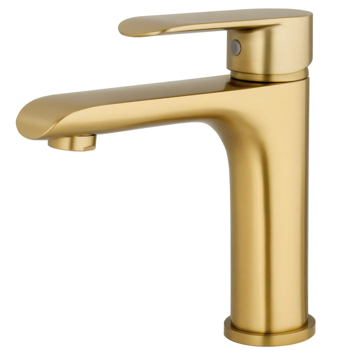 VALAZ Wasserhahn Bad Gold Gebürstet | Einhebelmischer Waschbecken, Warm und Kaltwassermischer, Wasse