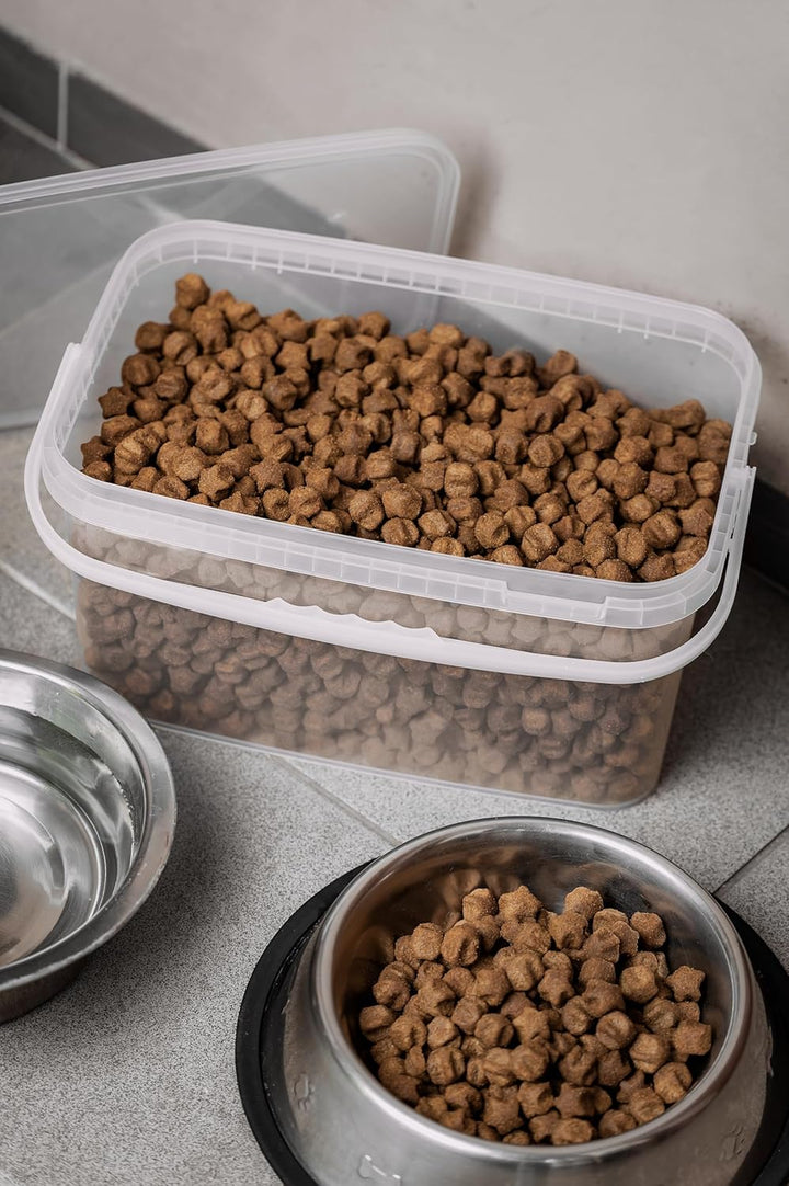 Nipter Eimer mit Deckel 12l, Plastikeimer rechteckig, Eimer lebensmittelecht transparent, 5 Stück 12