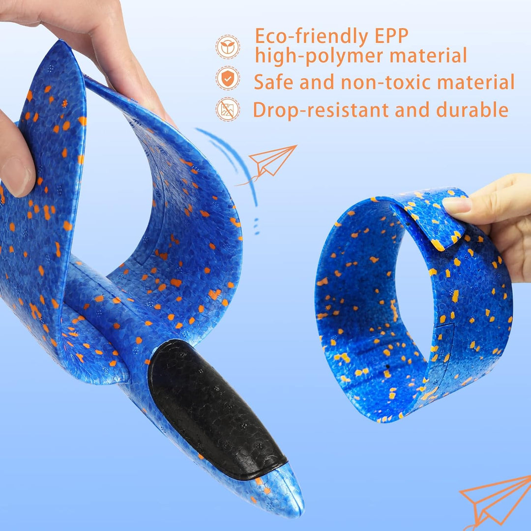 VCOSTORE Styroporflieger Flugzeug Styropor - 2 Stück Spielzeug Segelflugzeug Wurfgleiter Flieger für