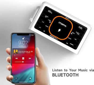Digitaler Radiowecker mit Kabelloser Ladestation, 15W Fast Wireless Charger for iPhone/Samsung Galax