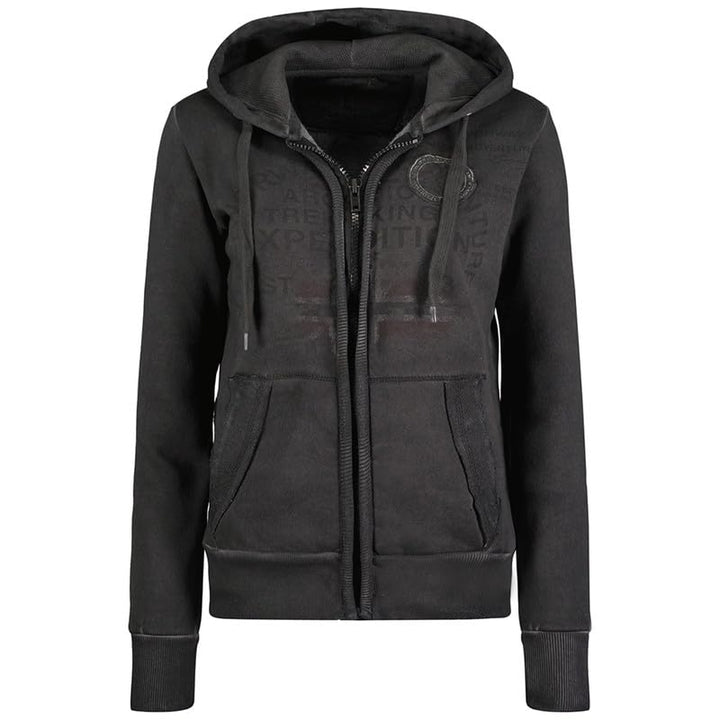 Geographical Norway Gergen Lady - Sweatjacke Damen Hoodie Zip mit Kapuze Taschen - Pullover Langarm