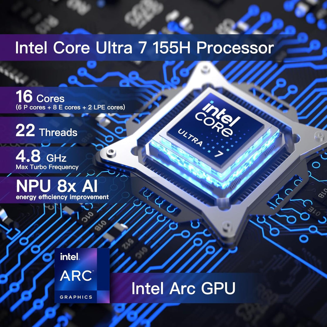 ASUS NUC 14 Pro, Intel NUC 14 Pro NUC14RVH Revel Canyon Mini-PC, Core Ultra 7 155H CPU, Intel Arc GP
