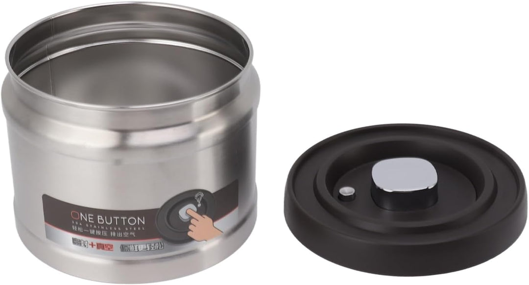 Kaffeekanister, Vakuumversiegelter Kaffee-Aufbewahrungsbehälter, Luftdicht, 304 Edelstahl 1100 Ml Ed
