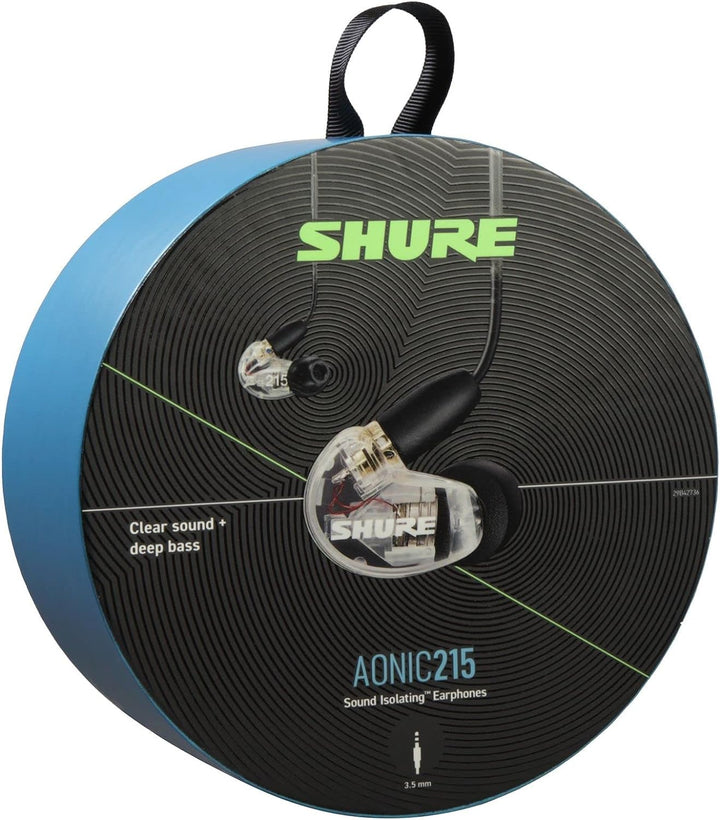 Shure AONIC 215 Wired Sound isolierende Ohrhörer, klarer Sound, Einzelfahrer, sicherer In -Ear -Anpa