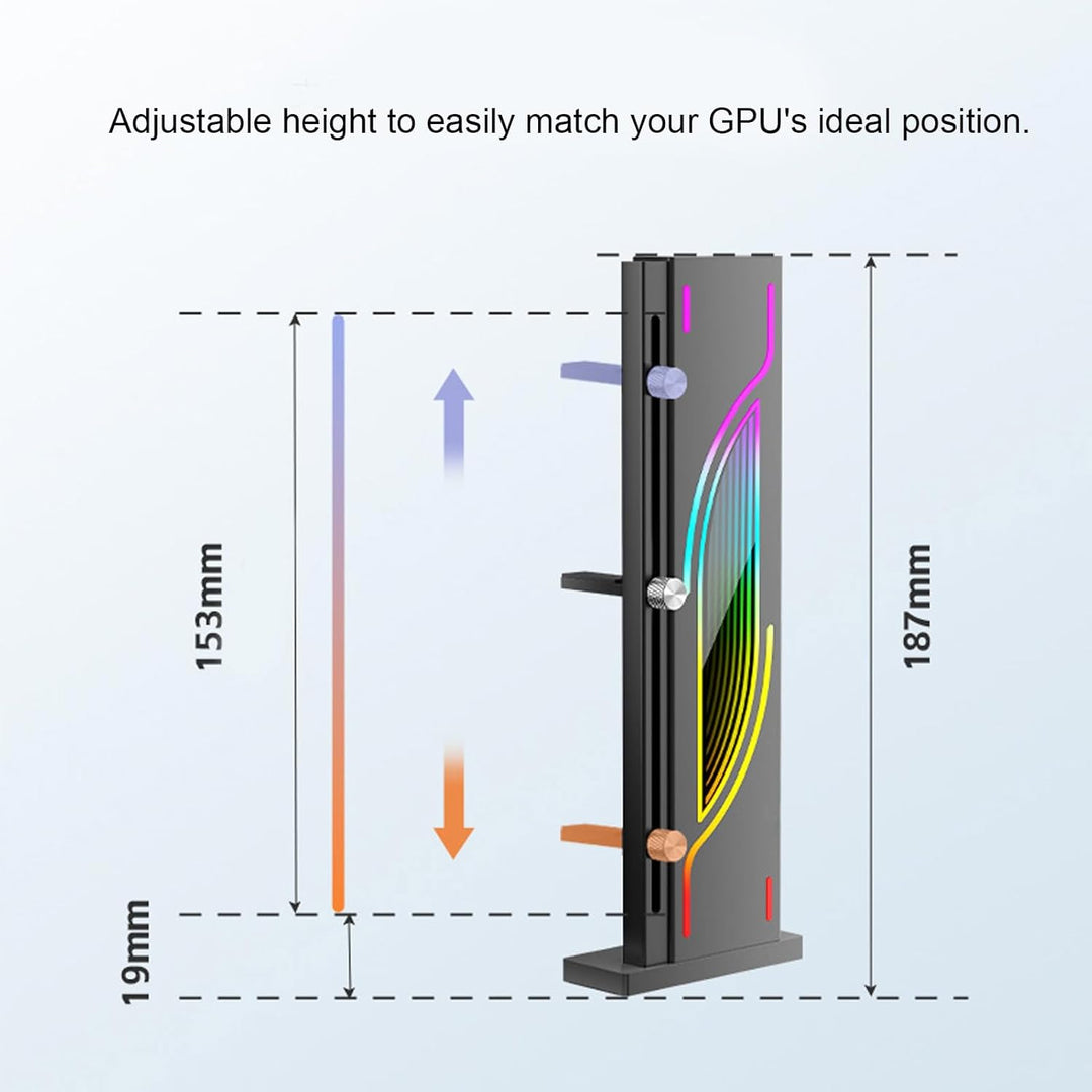 Topiky Höhenverstellbarer RGB-GPU-Ständer, 5-V-3-PIN-Grafikkartenhalterung, PC-Grafikkartenständerha