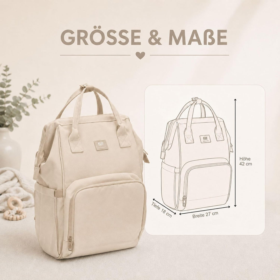 Fillikid Wickelrucksack Barcelona | Geräumiger & stylischer Rucksack mit vielen Fächern, isoliertem