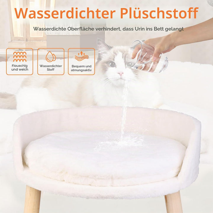 BingoPaw Hundesofa Hundecouch für kleine Hunde, erhöhtes Haustiersofa Hundebett mit Plüsch Hundekiss