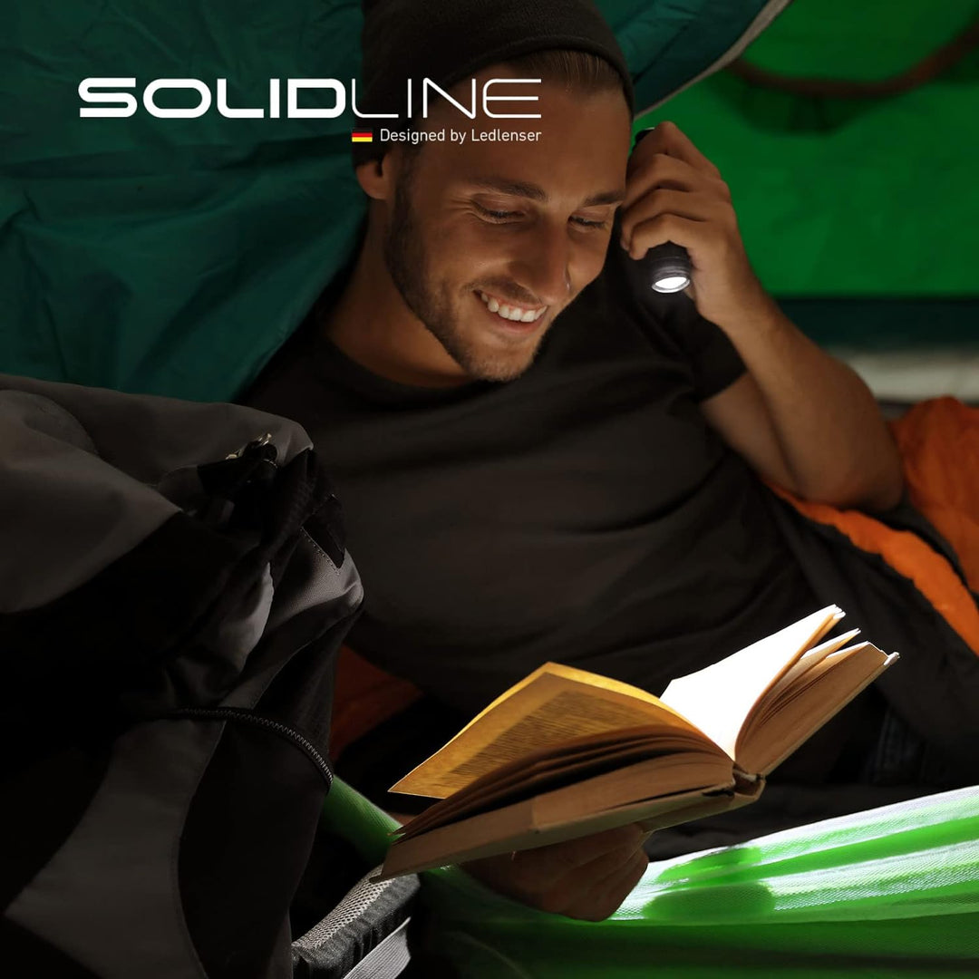 Solidline ST6, super helle LED Taschenlampe, fokussierbar, 320 Lumen, 25h Leuchdauer, 140m Leuchtwei