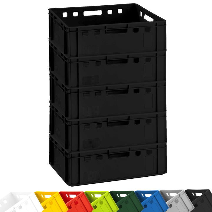 BURI 5x Fleischkiste E2 Metzgerkiste 60x40x20cm lebensmittelecht, robust, stapelbar - Universal Lage