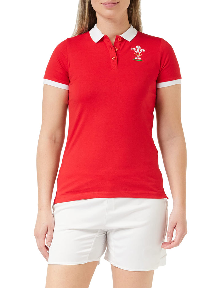 Macron Damen WRU Merch Poloshirt Ca Lf, Rot/Weiss Polohemd, 34