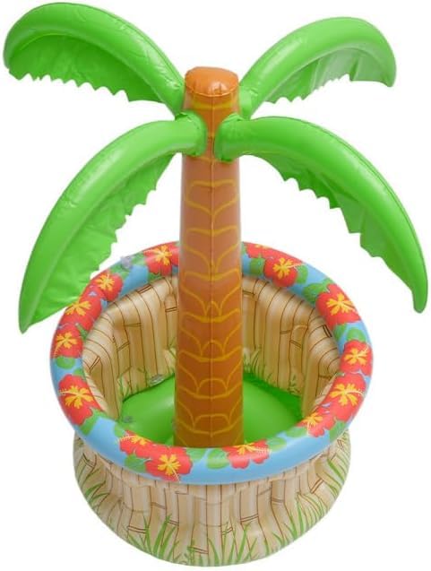 70 cm Aufblasbare Palme mit Getränkekühler – Strandparty & Mottoparty Deko – inkl. Aufblasbarem Getr