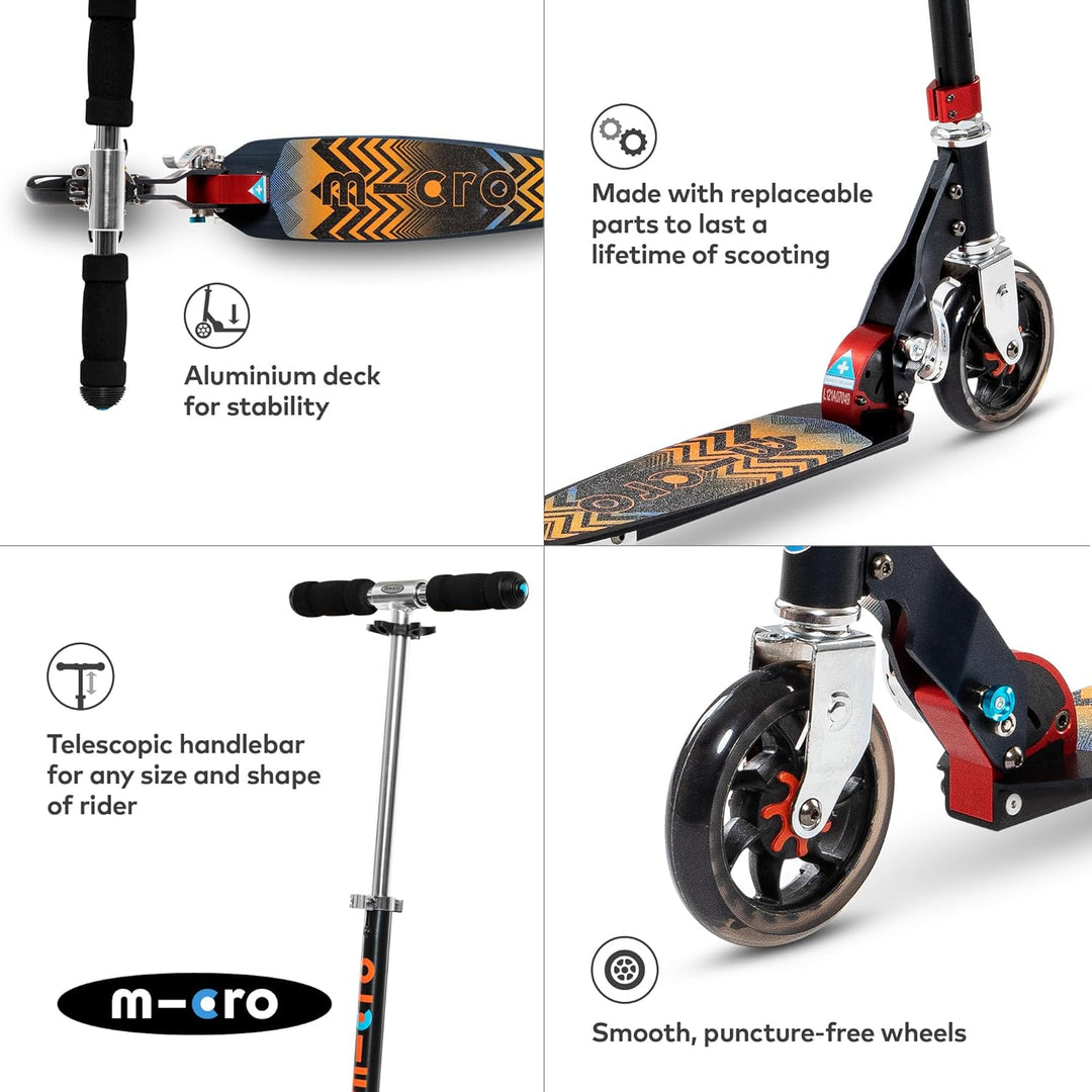 Micro SA0121 Kinderroller Speed+ Scooter in schwarz-orange