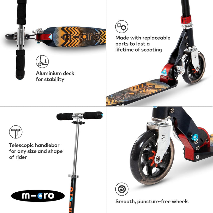 Micro SA0121 Kinderroller Speed+ Scooter in schwarz-orange