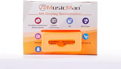 MusicMan MA Soundstation/Stereo Lautsprecher mit integriertem Akku und LCD Display (MP3 Player, Radi