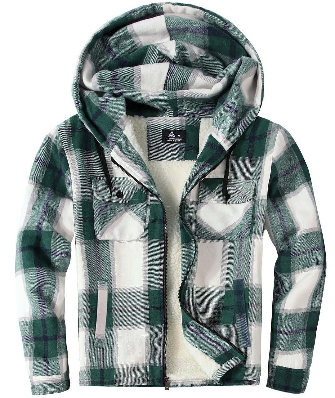 JACKETOWN Hemdjacke Kariertes Herren hoodies Flanelljacke Warm Thermohemd Herren Holzfäller Jacke Ve