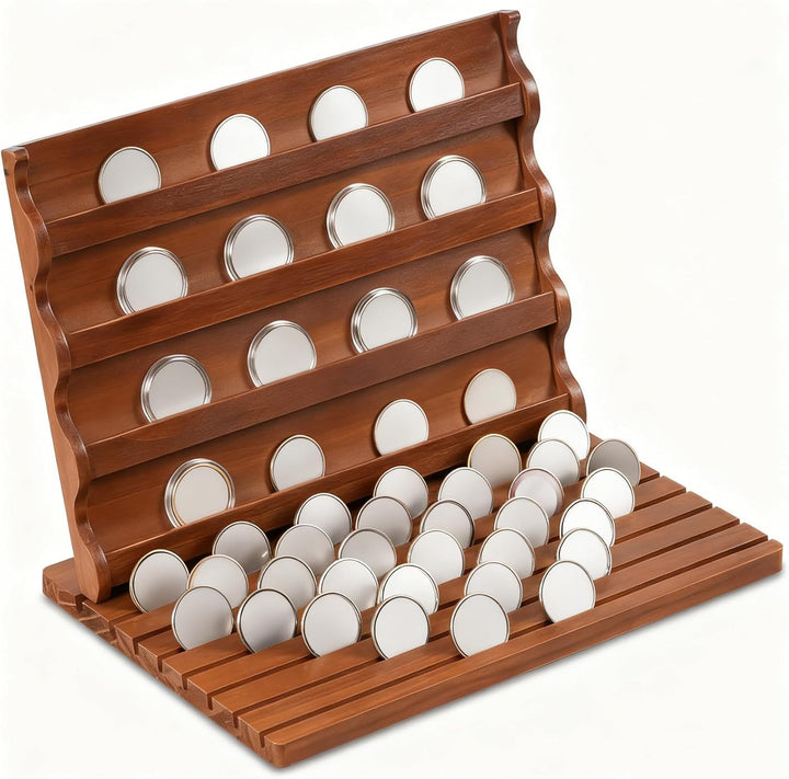 Coin Holder für 80+ Münzen, Münzständer Holz, Display Stand mit Neigung, Münzsammler Medaillenhalter