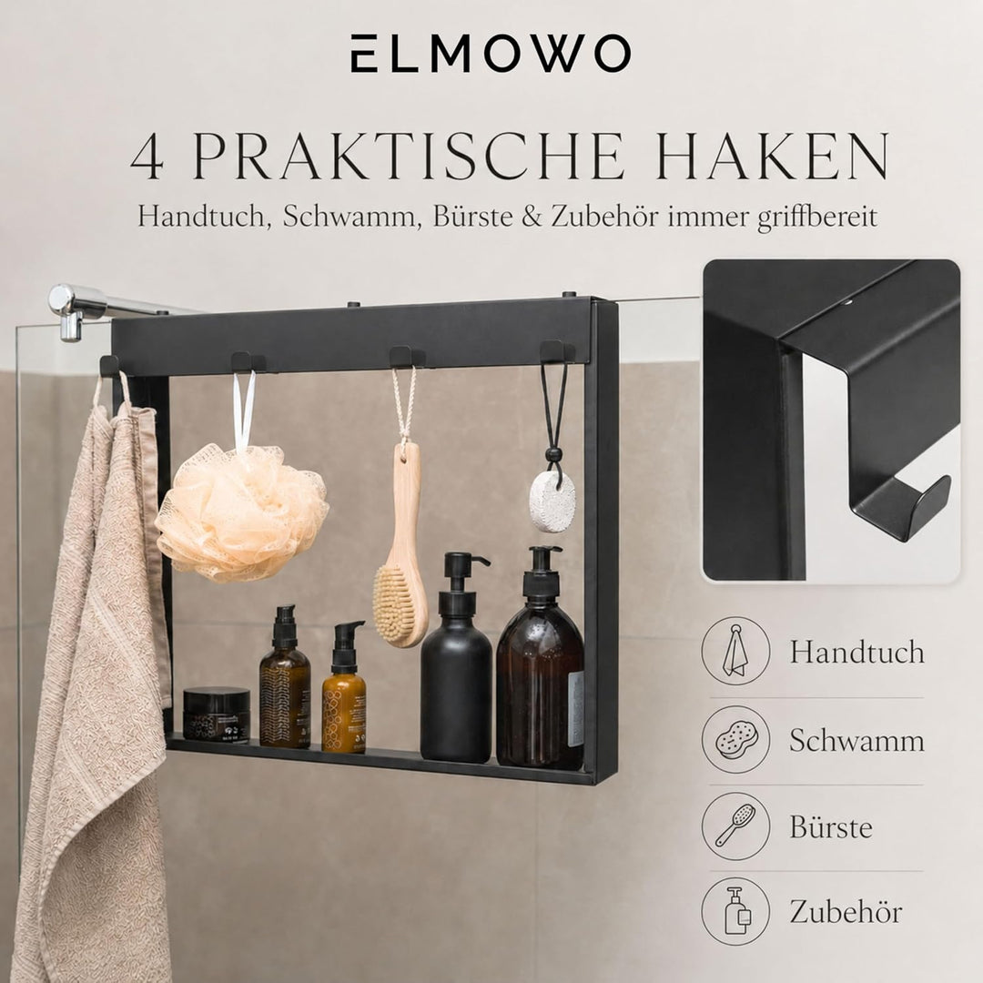 Edelstahl Duschablage zum Hängen ohne Bohren für die Glastür/Glaswand - Duschregal zum Einhängen mit
