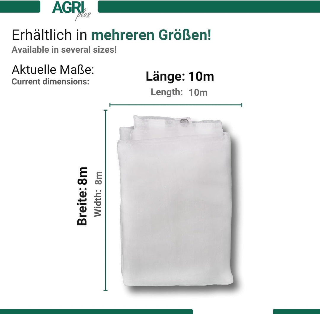 AGRI plus Poolnetz mit Ösen I 8 x 10 m I Verschiedene Masse I Engmaschiges Netz 0,8 x 0,8 mm I Abdec