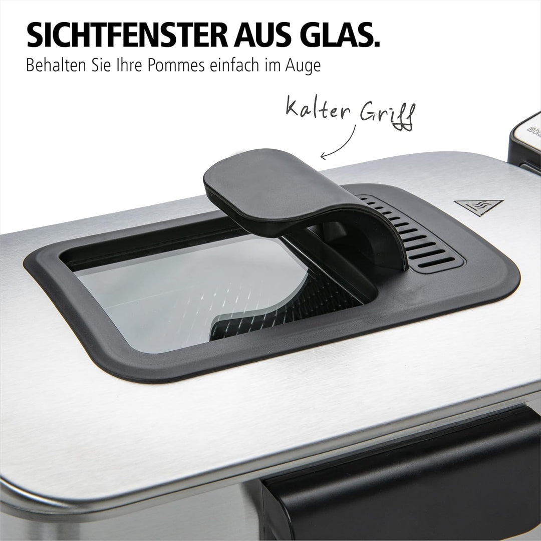 Brabantia BBEK1130 Fritteuse - Friteuse mit öl - 4 Liter - 2200 Watt - Kaltzone - Einstellbare Tempe