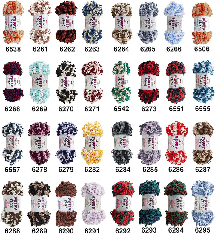 10 x 150g Strickgarn Alize Puffy More Color, Fingerstrick-Wolle Stricken ohne Nadel Farbwahl, Farbe: