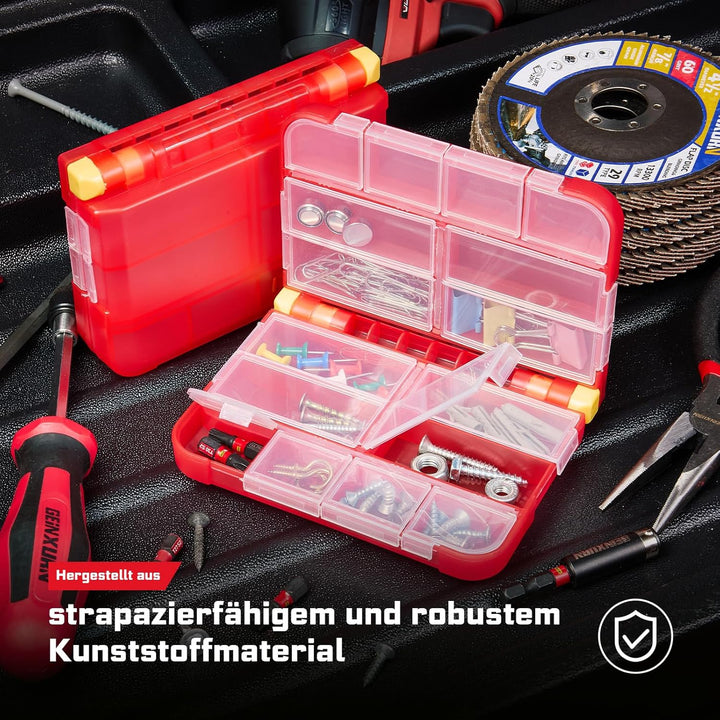 Kunststoff-Werkzeugkasten-Set, 7-teilig, Transparenter, Tragbarer Aufbewahrungskoffer für Verschiede