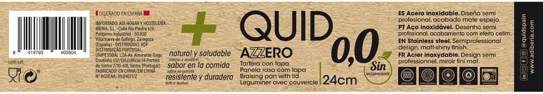 Quid Modell Cook INOX Basika ARC Tortenplatte 24 x 6 cm AZZERO, Metall, Stahl, 24 x 6 cm