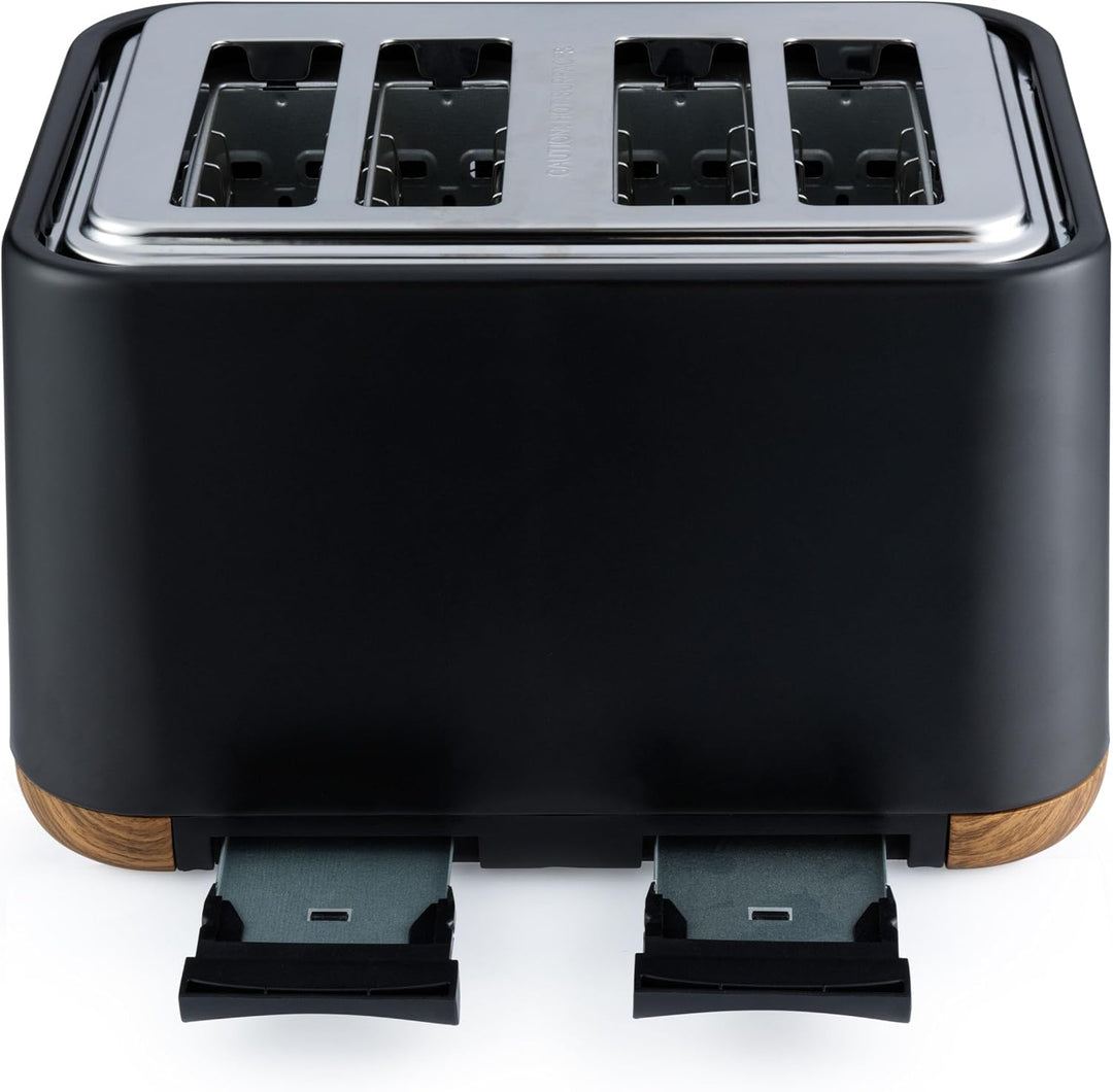 SALTER Toronto 4-Scheiben-Toaster – Breite Schlitze, 6 Bräunungsstufen, herausnehmbare Krümelschubla