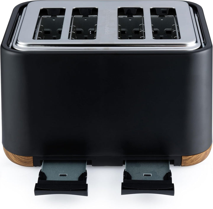 SALTER Toronto 4-Scheiben-Toaster – Breite Schlitze, 6 Bräunungsstufen, herausnehmbare Krümelschubla