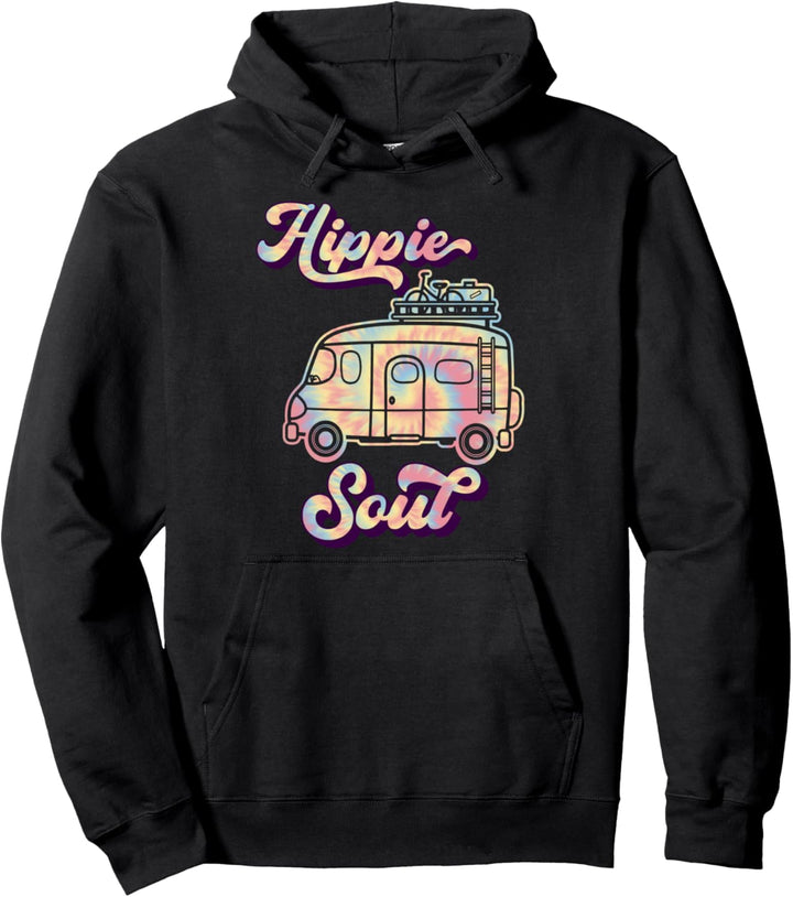 Lustiges Camping Camper Retro Van Tie Dye Hippie Soul Reise Pullover Hoodie