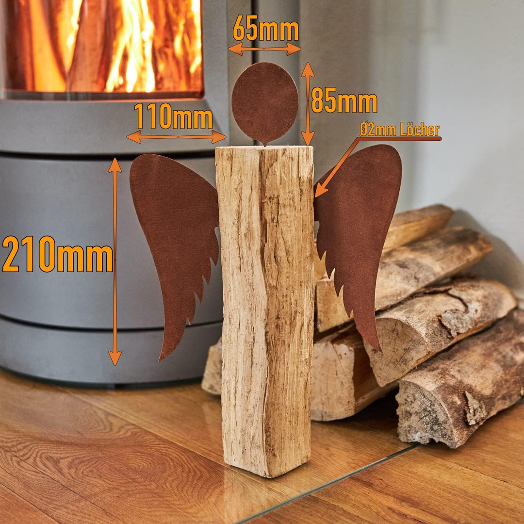 Deko Kind - Rostiges Engel 3er Set - Wetterbeständig - Edelrost - Rost Gartenstecker - Metall - Gart