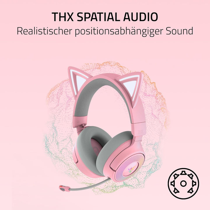 Razer Kraken Kitty V3 Pro - Kabelloses RGB-Kitty-Headset für Gaming - Reaktive Streaming-Katzenohren
