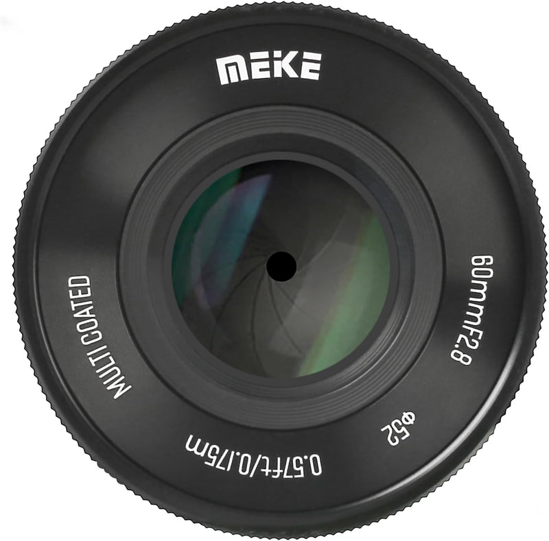 Meike 60mm F2.8 Vergrösserung Makro Manual Focus APS-C Objektiv Kompatibel mit Sony E Mount Mirrorle