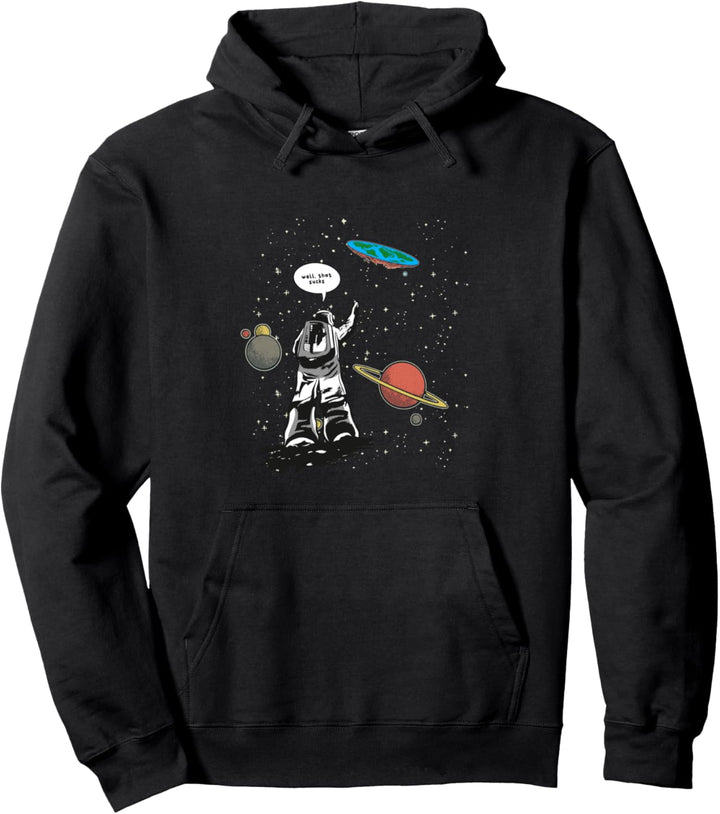 Lustiger Mondlandung auf flacher Erde Pullover Hoodie