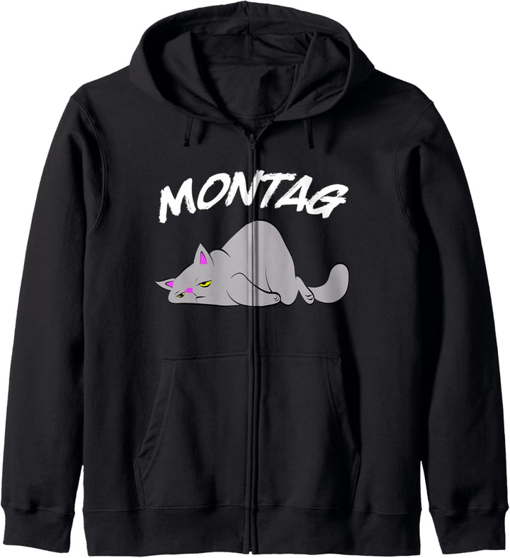 Montag - Müde Katze Kapuzenjacke
