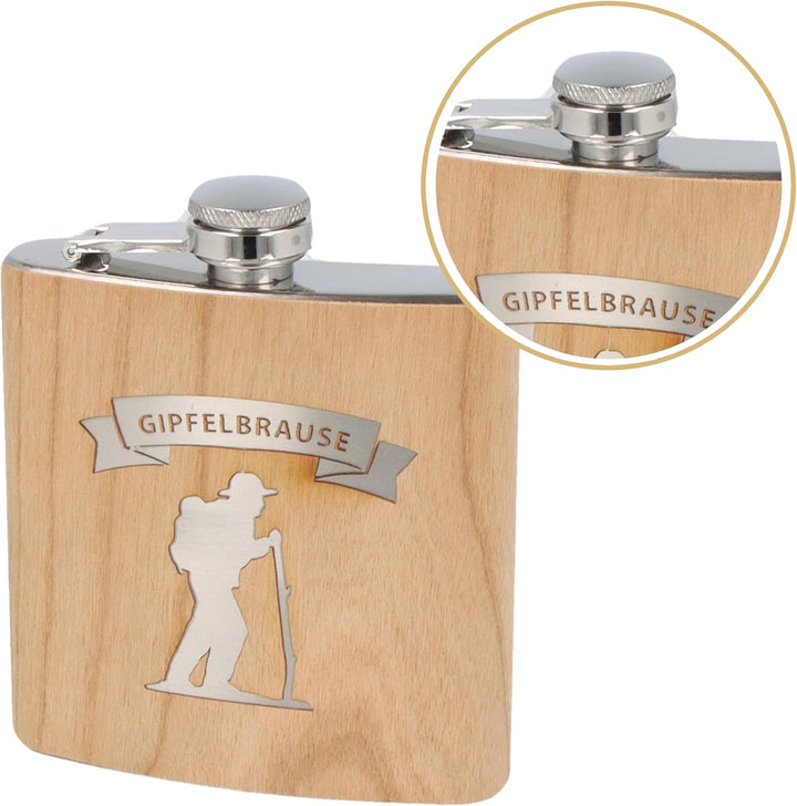 Spruchreif | Flachmann aus Edelstahl mit Gravur | Geschenkidee Wanderer | Outdoor Gipfel Brause, Gip
