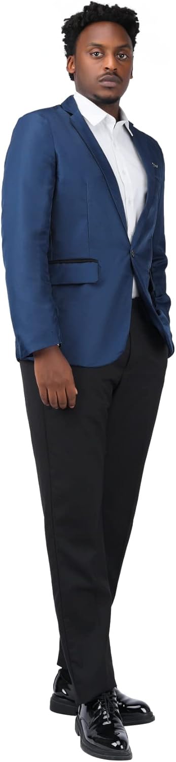 YOUTHUP Sakko Herren Leichter Regular Fit Anzug Jacke für Männer Freizeit Jackett Blazer Blau XL, Bl