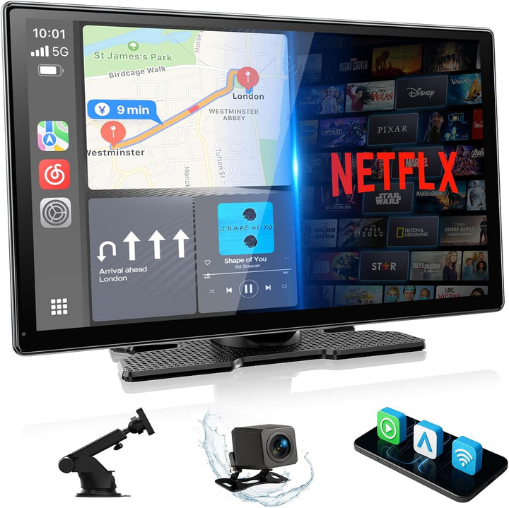 LAMTTO Wireless Carplay Display mit Net-Flix YouTube Tiktok 9 Zoll In-Cell Touchscreen CarPlay-Bilds