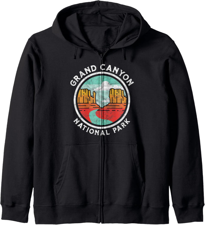 Grand Canyon Vintage Seal Souvenir Retro Graphic Kapuzenjacke